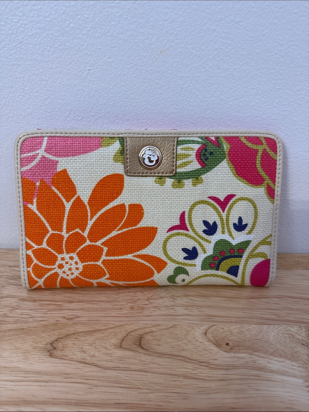 Spartina 449 Floral Orange, Pink & Cream wallet